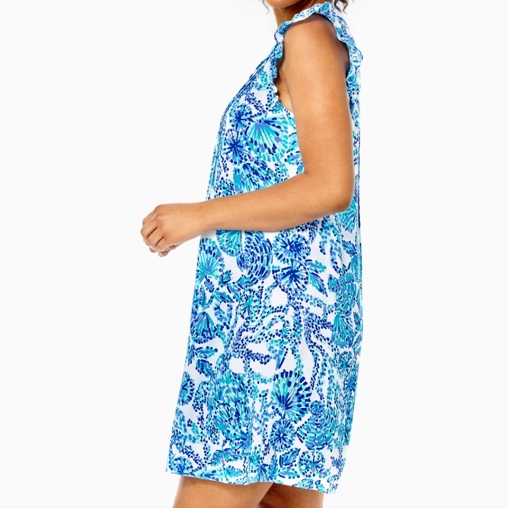 Joan Tunic Turquoise Oasis Shell Me You Love Me LIlly Pulitzer NWT - Picture 5 of 15
